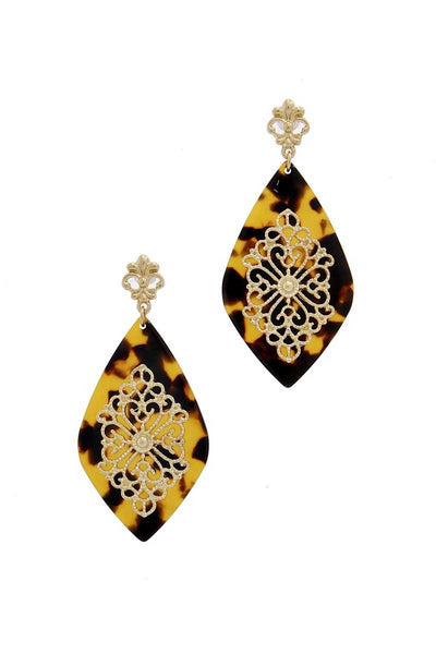 Teardrop Moroccan Pattern Earring