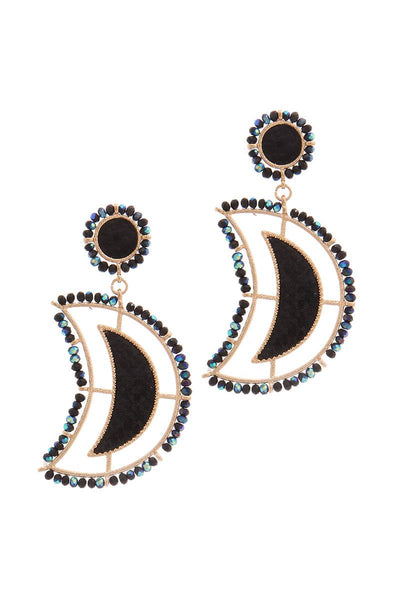 Beaded Snake Pattern Post Drop Earring