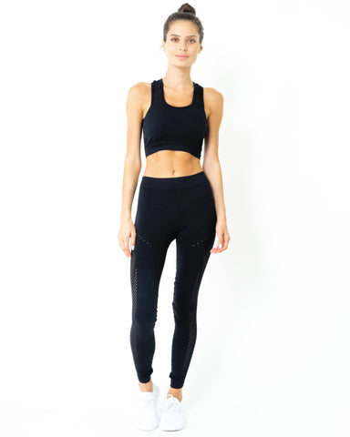 SALE! 50% OFF! Milano Seamless Set - Leggings & Sports Bra - Black [MADE IN ITALY]